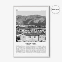 Chula Vista Print Black and White, Chula Vista Wall Art, Chula Vista Poster, Chula Vista Photo, Chula Vista Wall Décor, California, USA