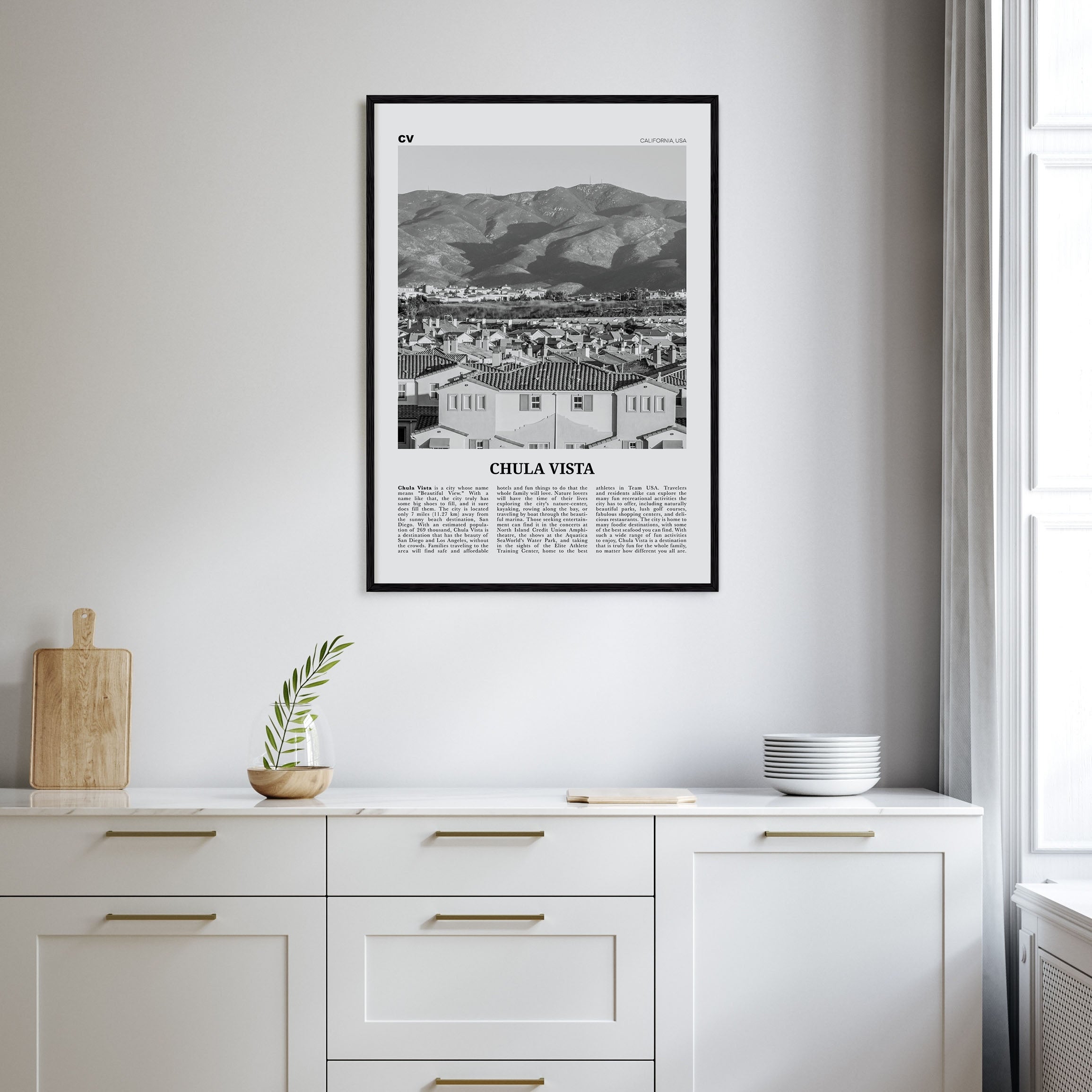 Chula Vista Travel B&W Poster