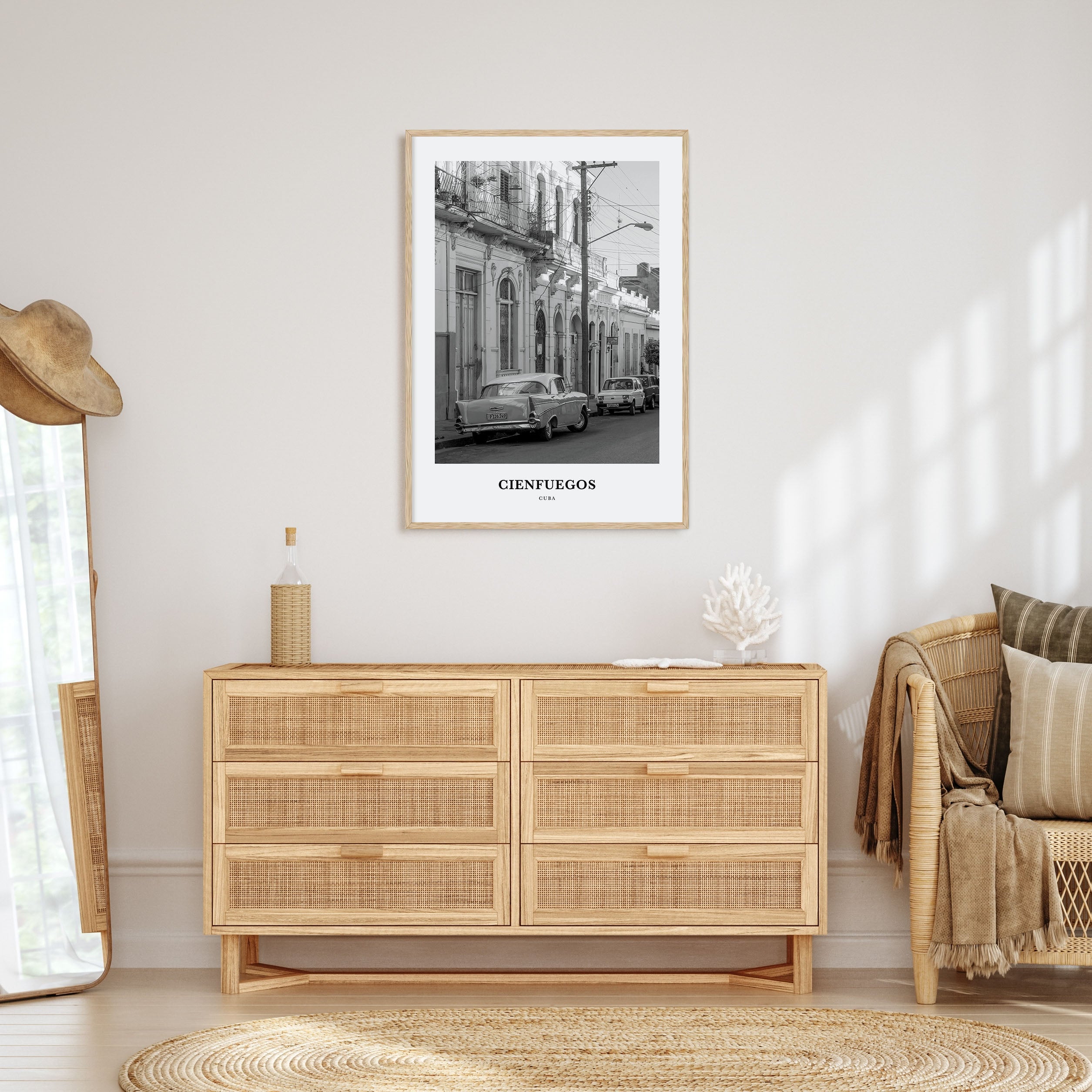Cienfuegos Portrait B&W Poster