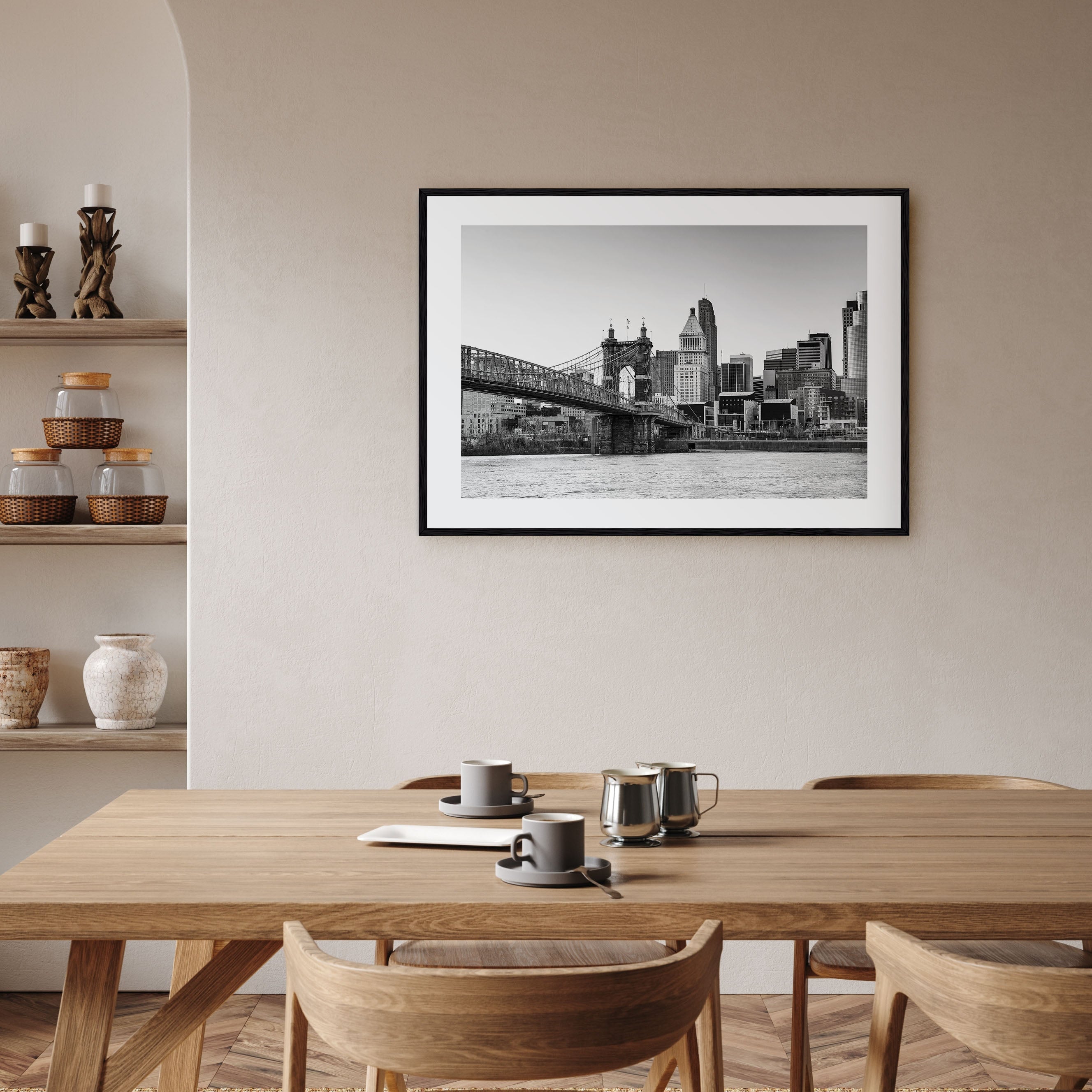 Cincinnati Landscape B&W Poster