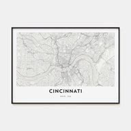 Cincinnati Map Landscape Poster