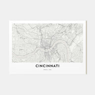 Cincinnati Map Landscape Poster