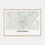 Cincinnati Map Landscape Poster