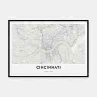 Cincinnati Map Landscape Poster