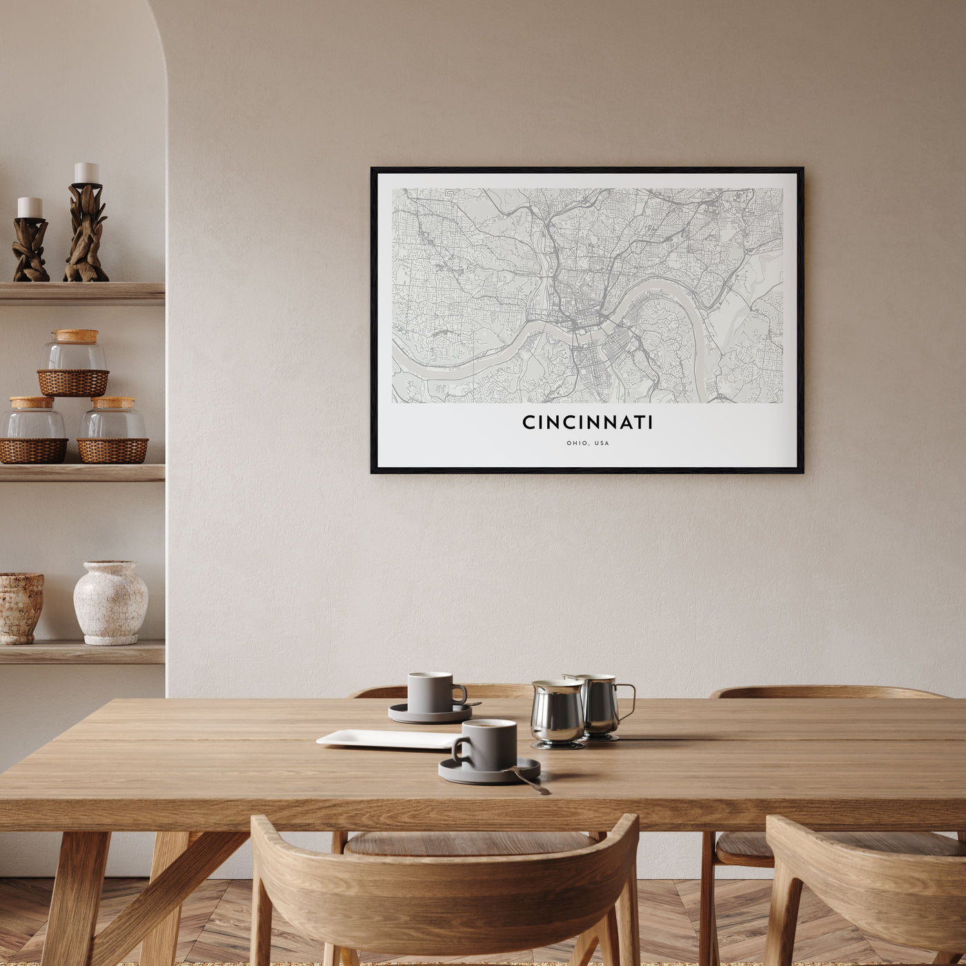 Cincinnati Map Landscape Poster