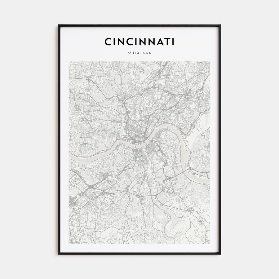 Cincinnati Map Portrait Poster