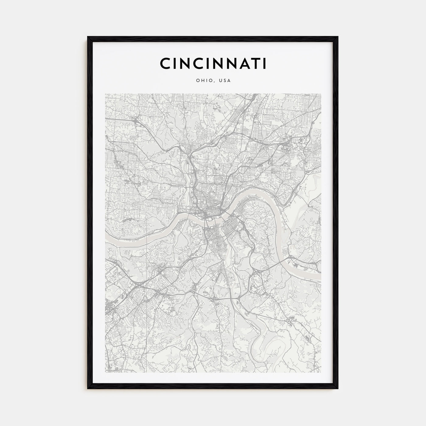 Cincinnati Map Portrait Poster