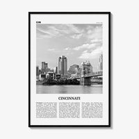 Cincinnati Print Black and White No 1, Cincinnati Wall Art, Cincinnati Poster, Cincinnati Photo, Ohio, USA, United States, North America