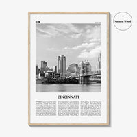 Cincinnati Print Black and White No 1, Cincinnati Wall Art, Cincinnati Poster, Cincinnati Photo, Ohio, USA, United States, North America