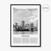 Cincinnati Print Black and White No 1, Cincinnati Wall Art, Cincinnati Poster, Cincinnati Photo, Ohio, USA, United States, North America
