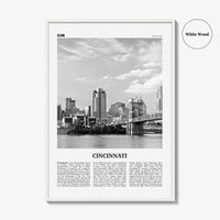 Cincinnati Print Black and White No 1, Cincinnati Wall Art, Cincinnati Poster, Cincinnati Photo, Ohio, USA, United States, North America