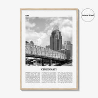 Cincinnati Print Black and White No 2, Cincinnati Wall Art, Cincinnati Poster, Cincinnati Photo, Ohio, USA, United States, North America
