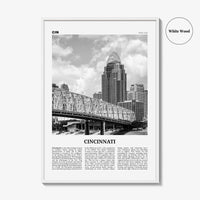 Cincinnati Print Black and White No 2, Cincinnati Wall Art, Cincinnati Poster, Cincinnati Photo, Ohio, USA, United States, North America