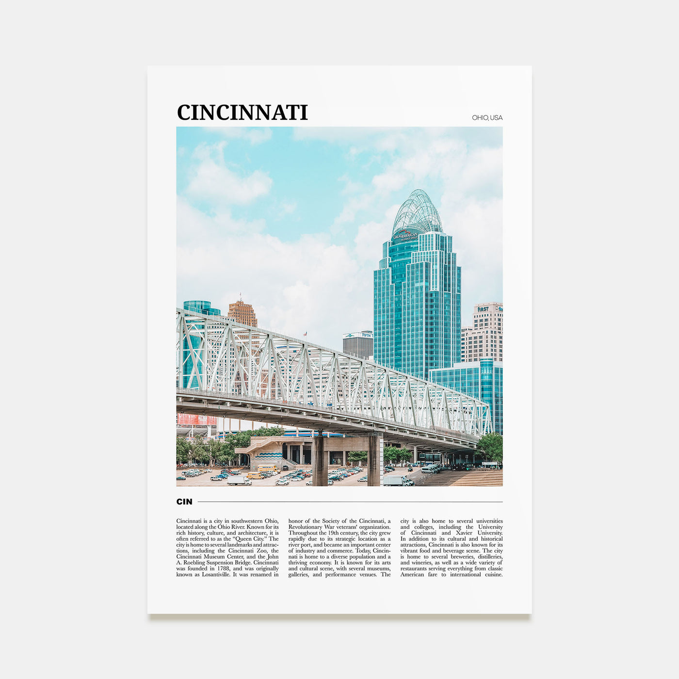 Cincinnati Travel Color No 1 Poster