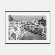 Cinque Terre Landscape B&W Poster