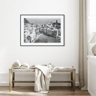 Cinque Terre Landscape B&W Poster