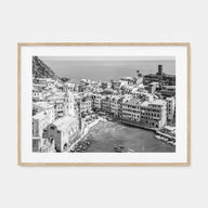 Cinque Terre Landscape B&W Poster
