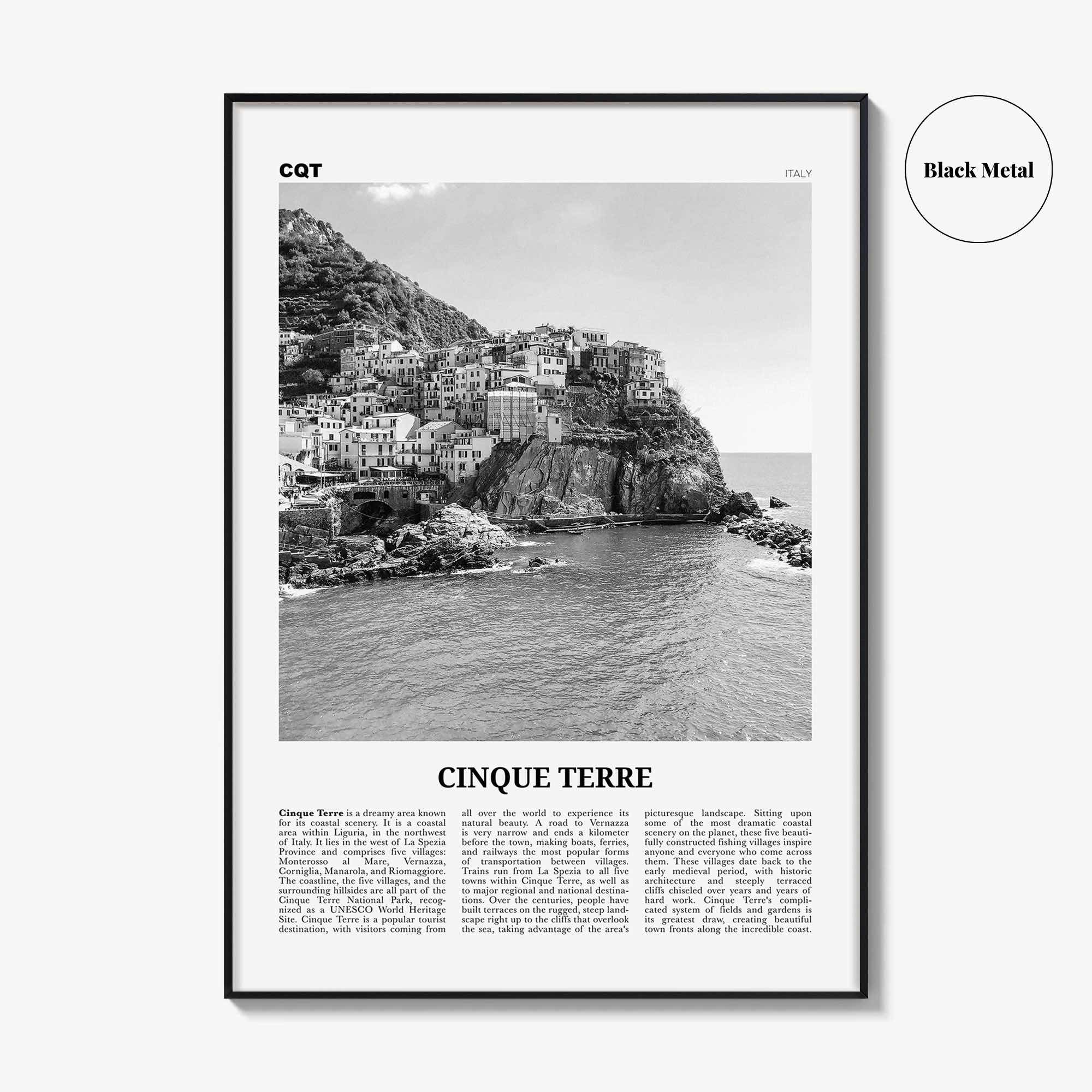 Cinque Terre Print Black and White No 1, Cinque Terre Wall Art, Cinque Terre Poster, Cinque Terre Photo, Italy, Italia, Liguria La Spezia