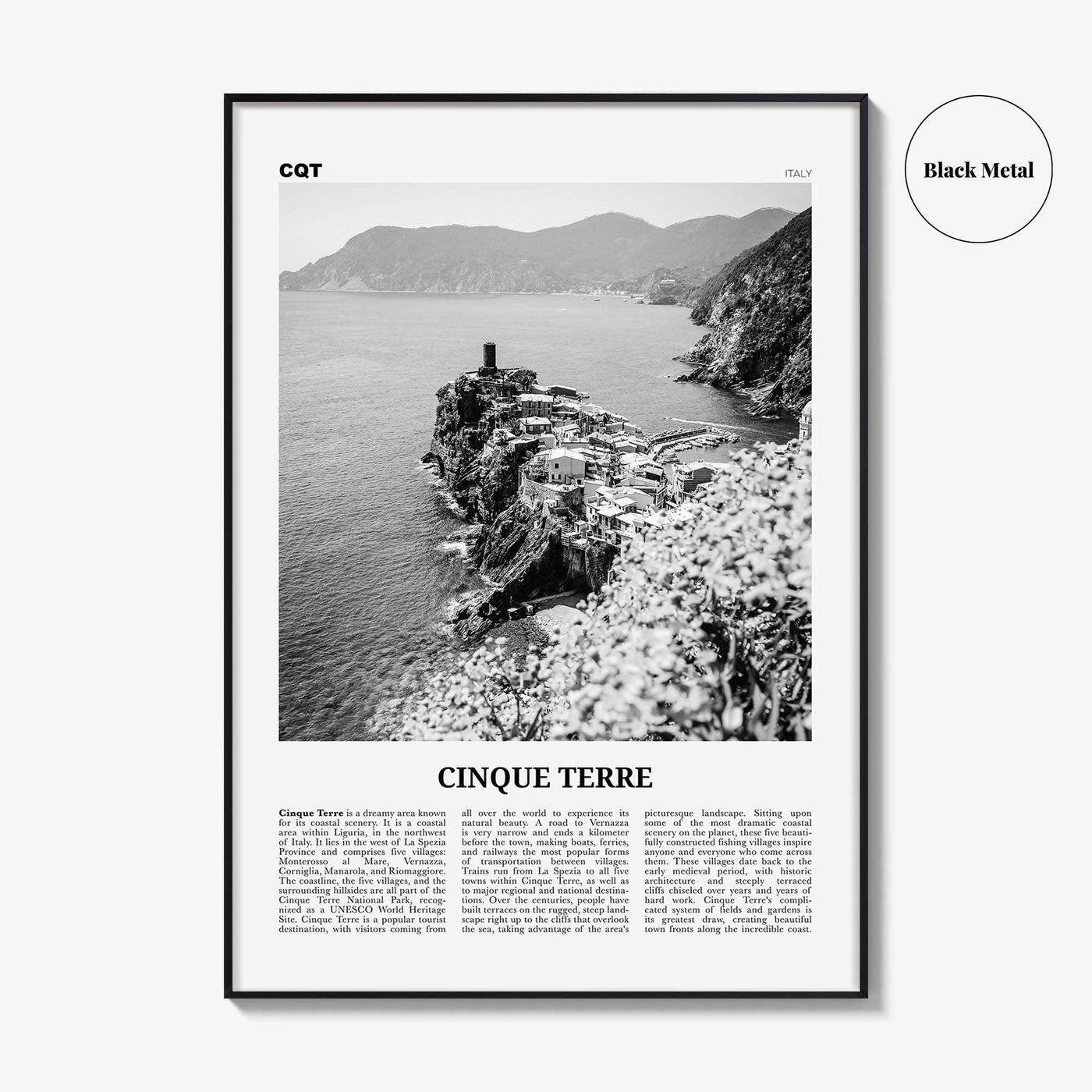 Cinque Terre Print Black and White No 2, Cinque Terre Wall Art, Cinque Terre Poster, Cinque Terre Photo, Italy, Liguria La Spezia
