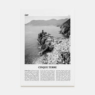 Cinque Terre Travel B&W No 2 Poster