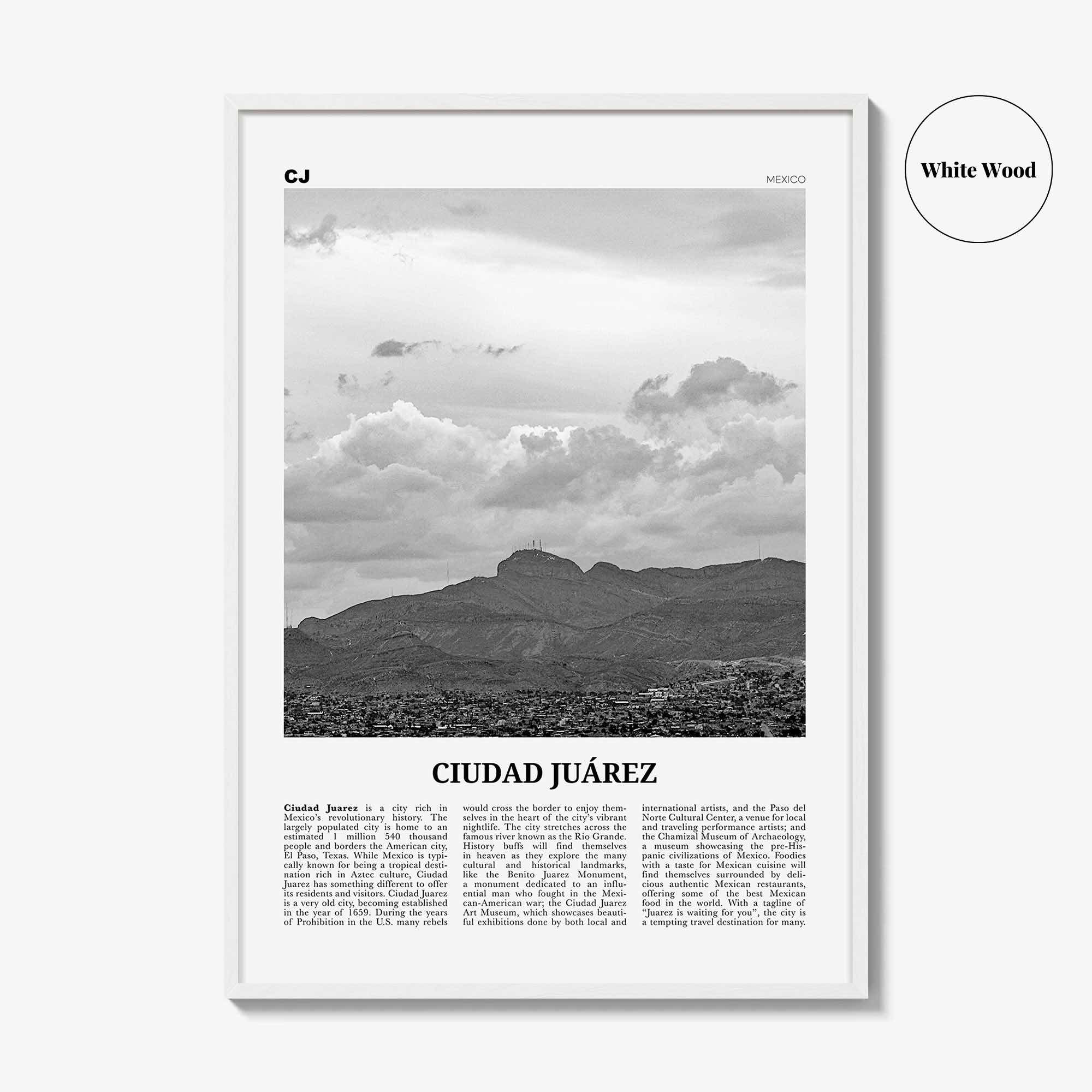 Ciudad Juarez Print Black and White, Ciudad Juárez Wall Art, Ciudad Juárez Poster, Ciudad Juárez Photo, Ciudad Juárez Décor, Mexico
