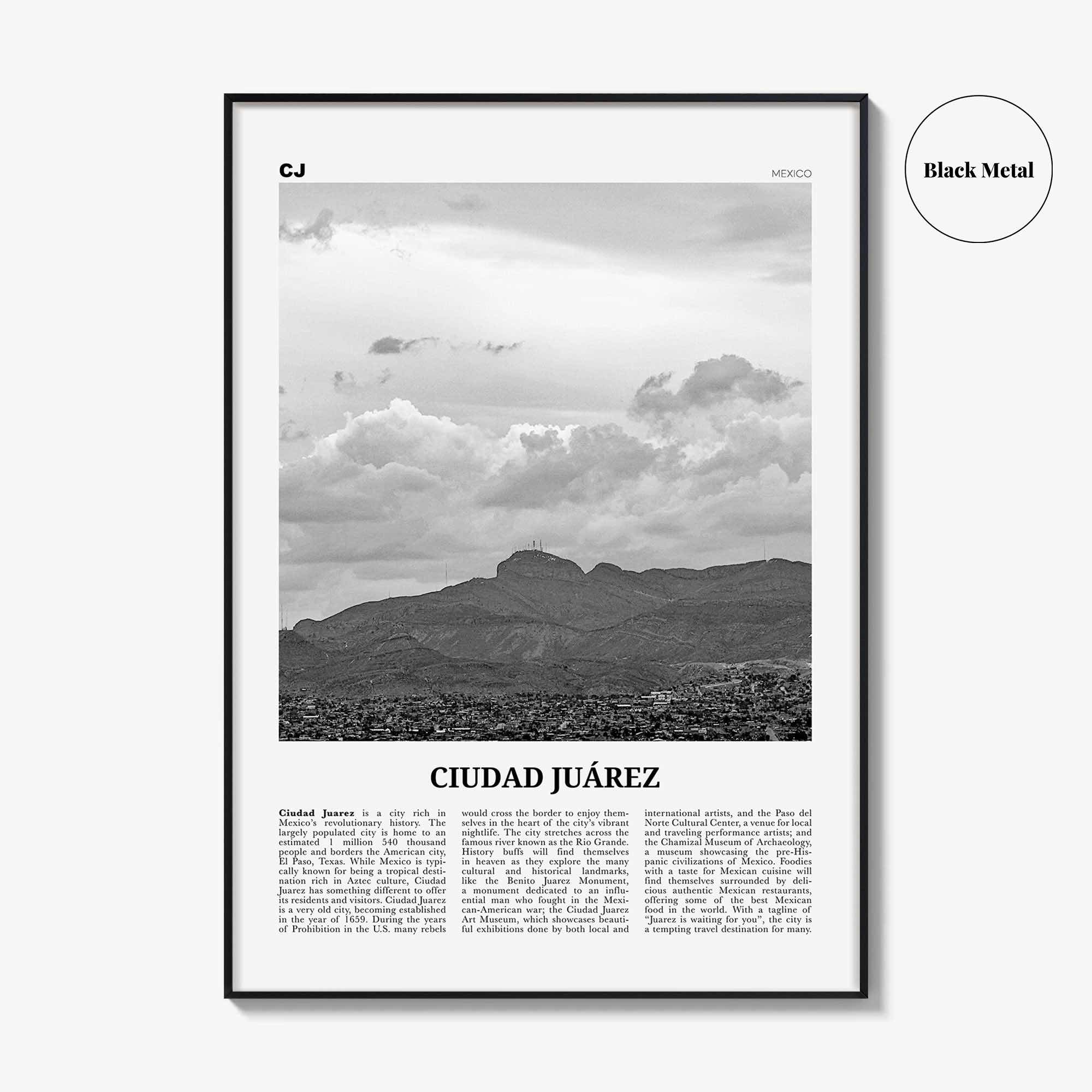Ciudad Juarez Print Black and White, Ciudad Juárez Wall Art, Ciudad Juárez Poster, Ciudad Juárez Photo, Ciudad Juárez Décor, Mexico