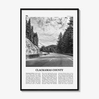 Clackamas County Print Black and White, Clackamas County Wall Art, Clackamas Poster, Clackamas Photo, Clackamas Wall Décor, Clackamas Map