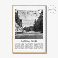 Clackamas County Print Black and White, Clackamas County Wall Art, Clackamas Poster, Clackamas Photo, Clackamas Wall Décor, Clackamas Map