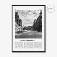 Clackamas County Print Black and White, Clackamas County Wall Art, Clackamas Poster, Clackamas Photo, Clackamas Wall Décor, Clackamas Map