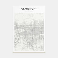 Claremont Map Portrait Poster