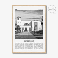 Claremont Print Black and White, Claremont Wall Art, Claremont Poster, Claremont Photo, Claremont Wall Décor, California, USA, United States