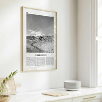 Clark County Print Black and White, Clark County Wall Art, Clark County Poster, Clark County Photo, Clark County Wall Décor, Clark Map
