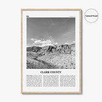 Clark County Print Black and White, Clark County Wall Art, Clark County Poster, Clark County Photo, Clark County Wall Décor, Clark Map
