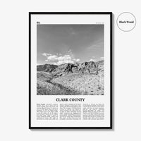 Clark County Print Black and White, Clark County Wall Art, Clark County Poster, Clark County Photo, Clark County Wall Décor, Clark Map