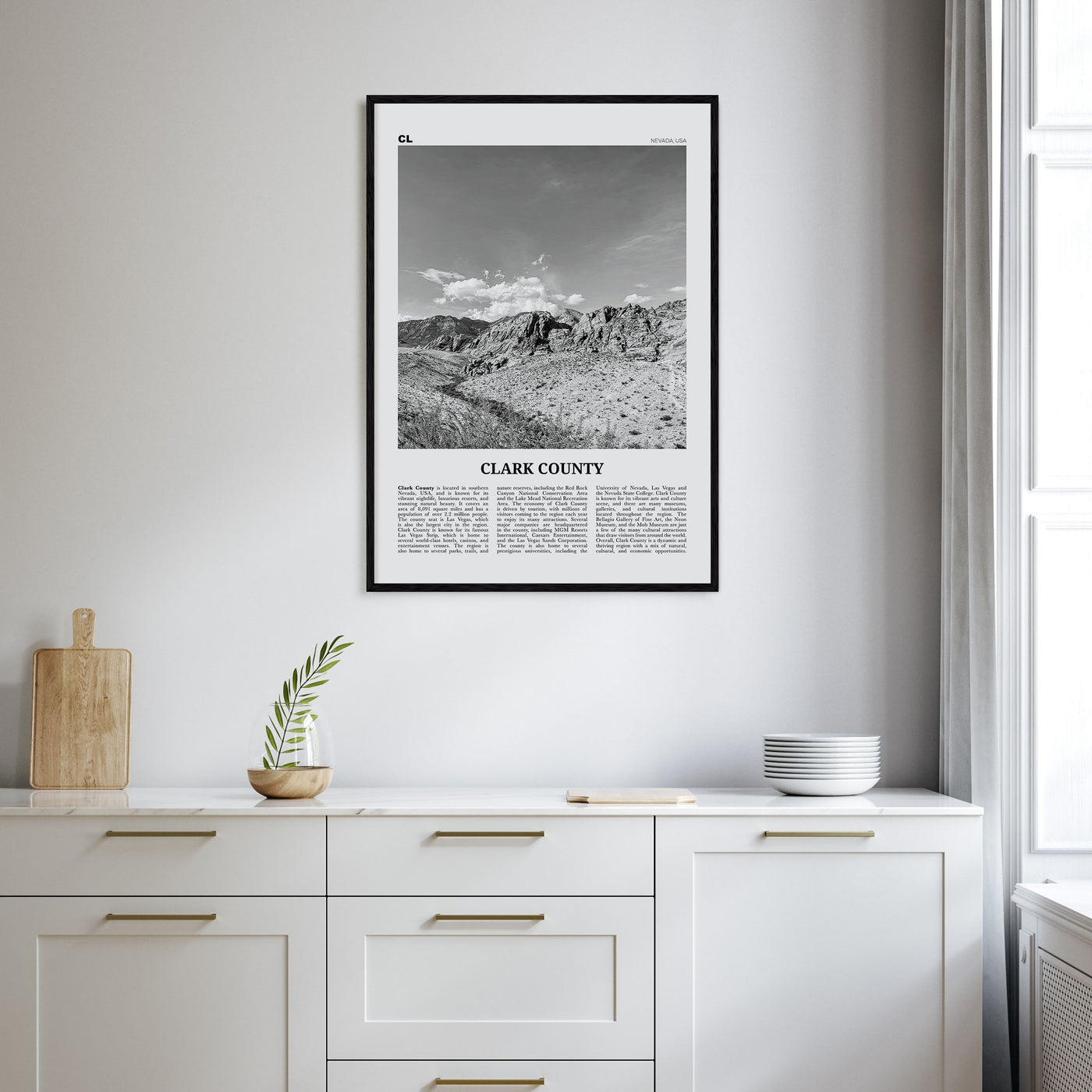 Clark County Travel B&W Poster