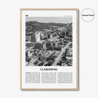 Clarksburg Print Black and White, Clarksburg Wall Art, Clarksburg Poster, Clarksburg Photo, Clarksburg Wall Décor, West Virginia, USA