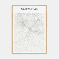 Clarksville Map Portrait Poster