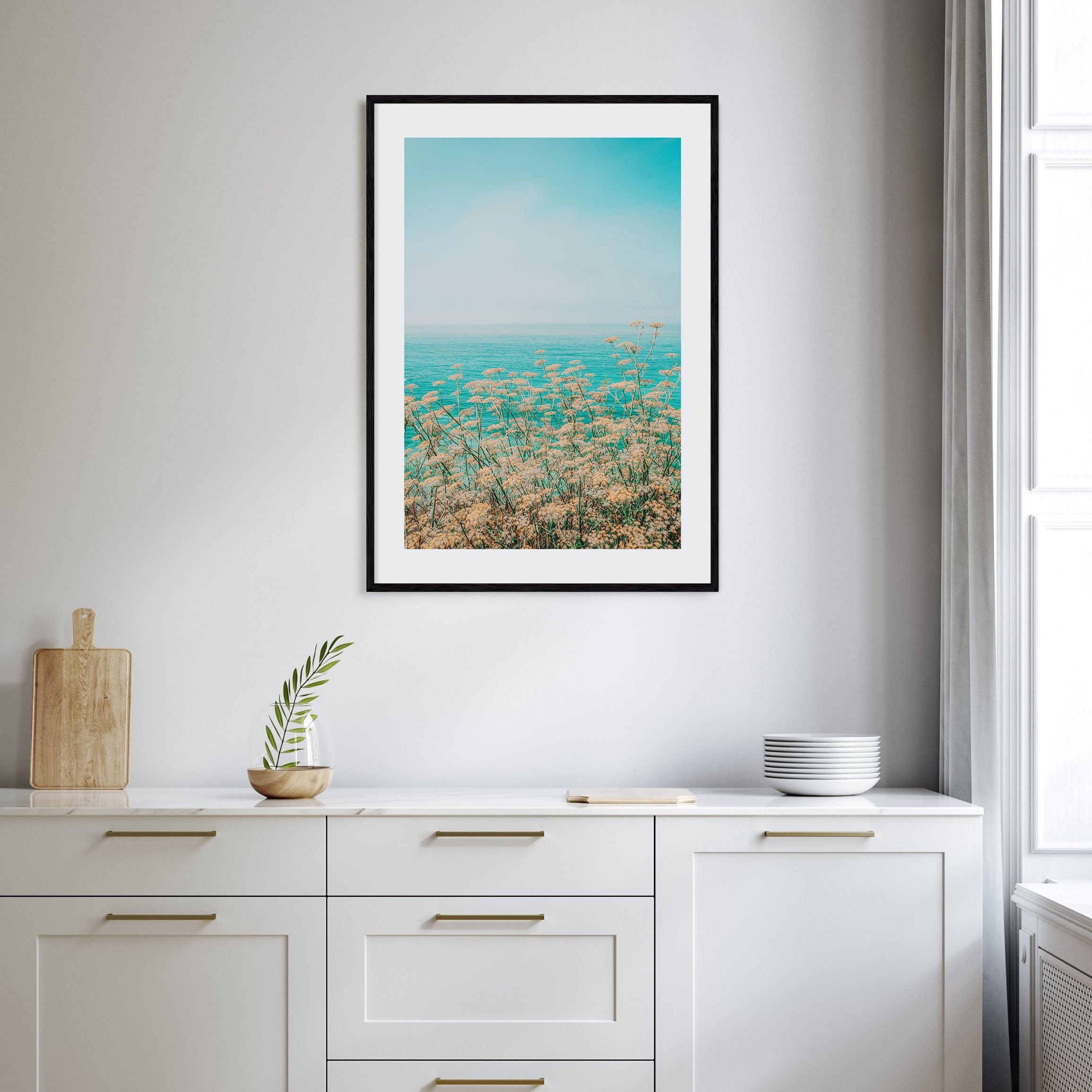 Clear Sky Yellow Flowers Photo Color Poster