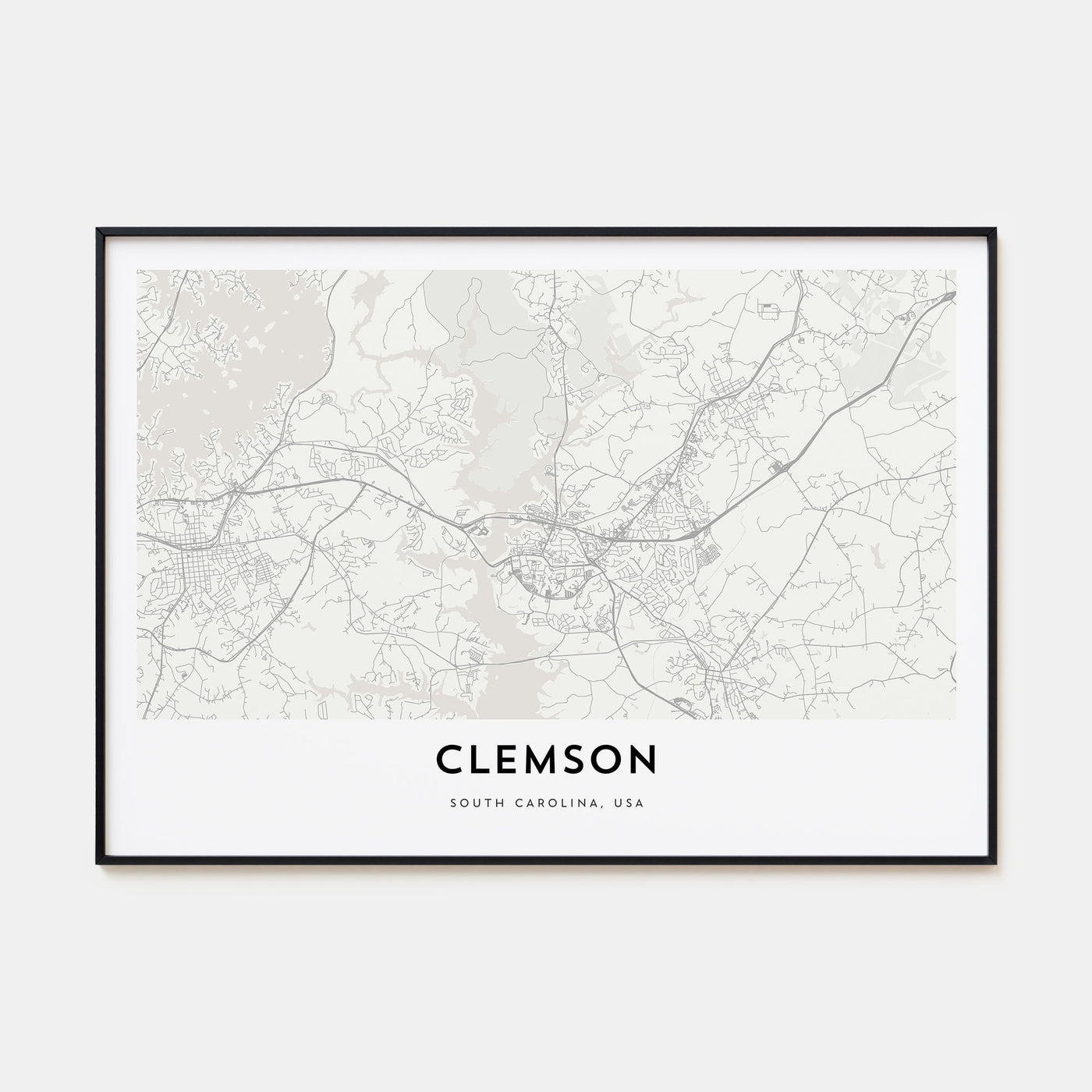 Clemson Map Landscape Poster