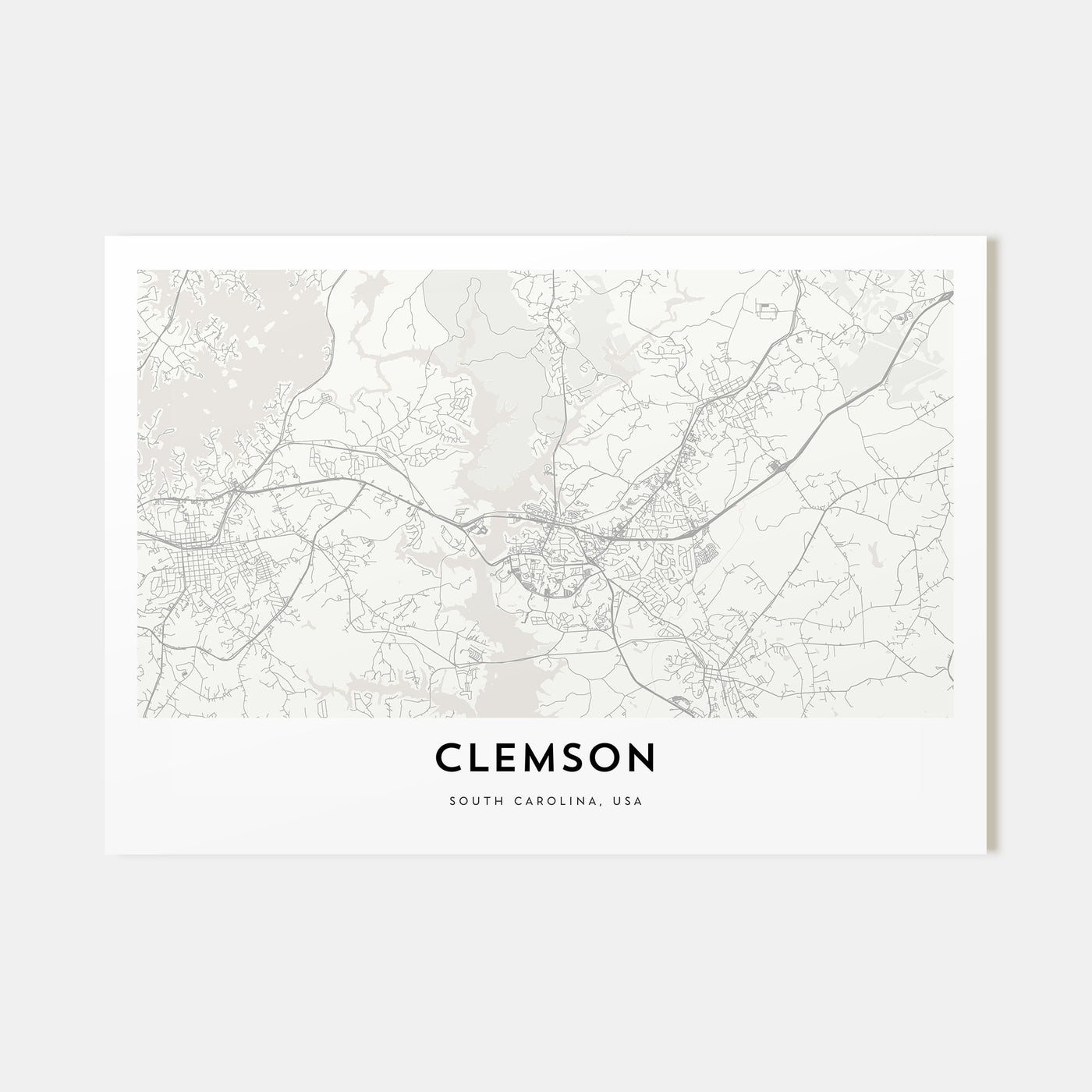 Clemson Map Landscape Poster