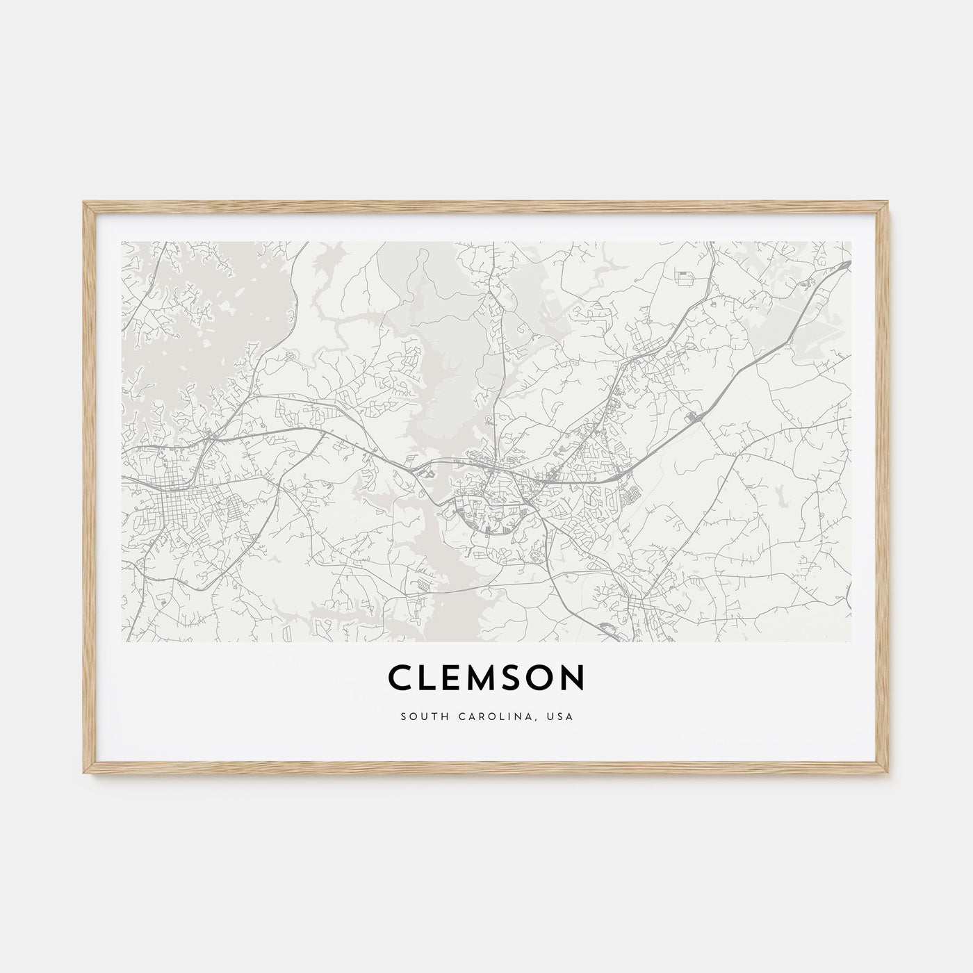 Clemson Map Landscape Poster