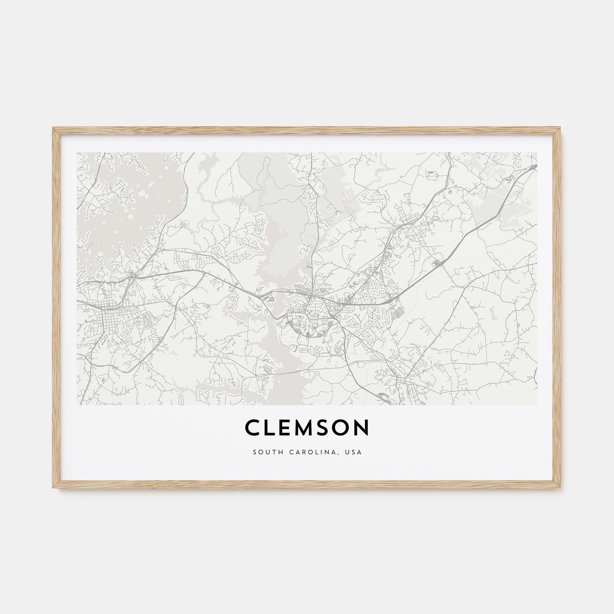 Clemson Map Landscape Poster