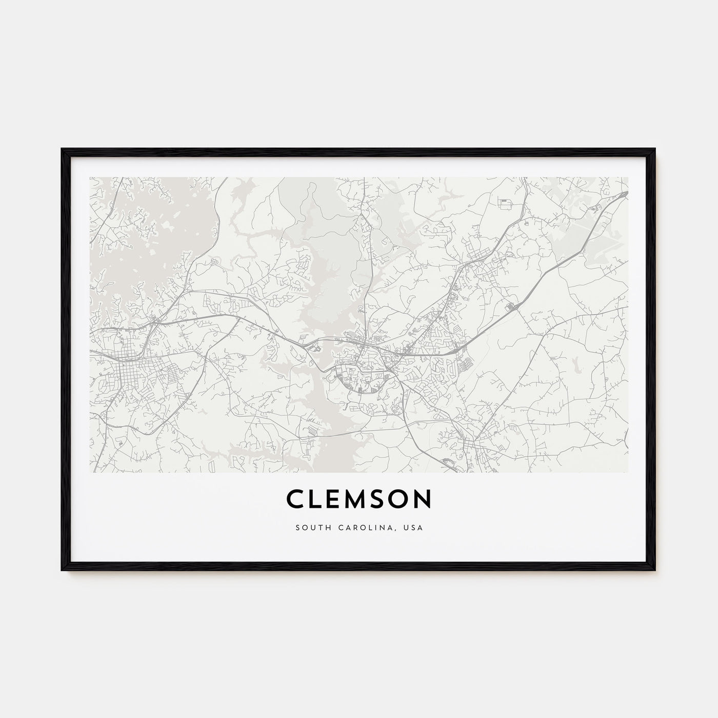 Clemson Map Landscape Poster