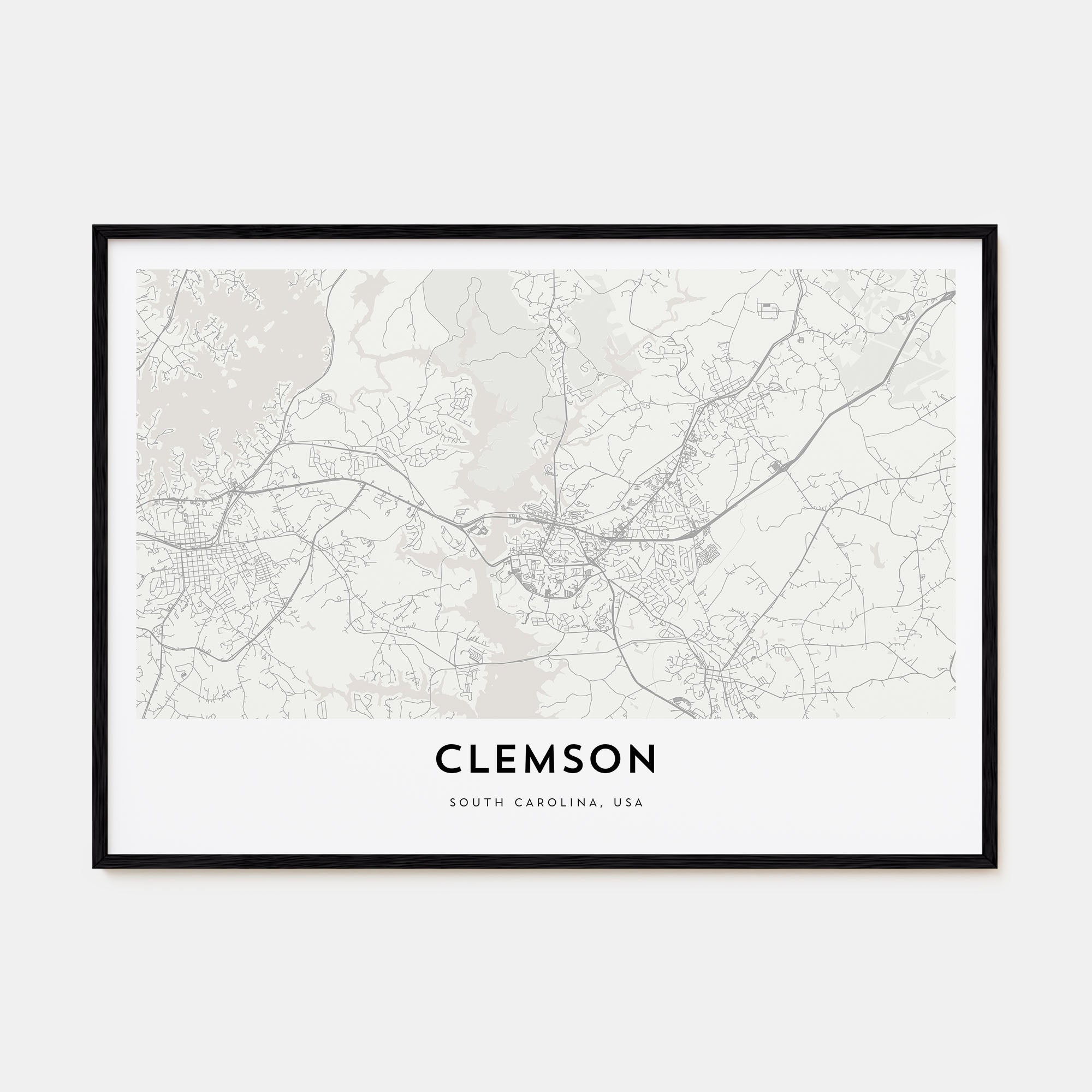 Clemson Map Landscape Poster