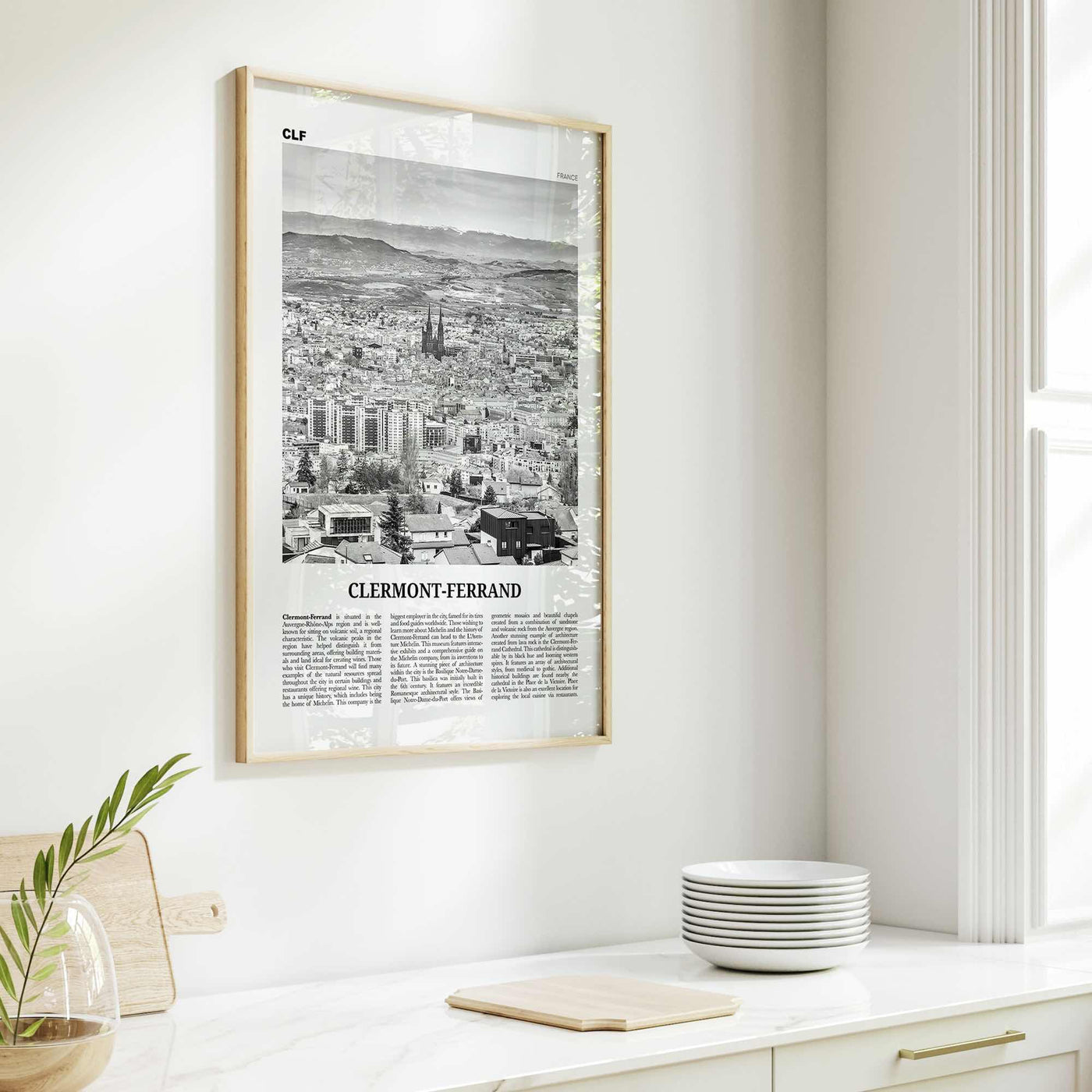 Clermont Ferrand Print Black and White, Clermont-Ferrand Art, Clermont-Ferrand Poster, Clermont-Ferrand Photo, Décor, Clermont-Ferrand Map