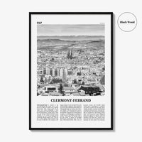 Clermont Ferrand Print Black and White, Clermont-Ferrand Art, Clermont-Ferrand Poster, Clermont-Ferrand Photo, Décor, Clermont-Ferrand Map