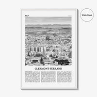 Clermont Ferrand Print Black and White, Clermont-Ferrand Art, Clermont-Ferrand Poster, Clermont-Ferrand Photo, Décor, Clermont-Ferrand Map