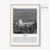 Cles Print Black and White, Cles Wall Art, Cles Poster, Cles Photo, Cles Wall Décor, Cles Map, Italy