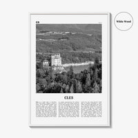 Cles Print Black and White, Cles Wall Art, Cles Poster, Cles Photo, Cles Wall Décor, Cles Map, Italy