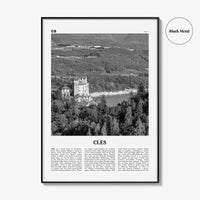 Cles Print Black and White, Cles Wall Art, Cles Poster, Cles Photo, Cles Wall Décor, Cles Map, Italy
